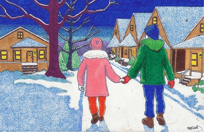 Johnny escorts her  home