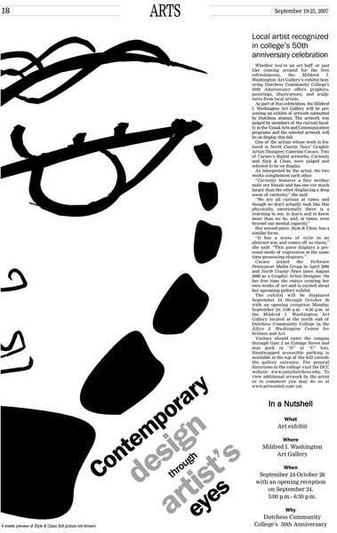 Contemporary design through artist's eyes layout