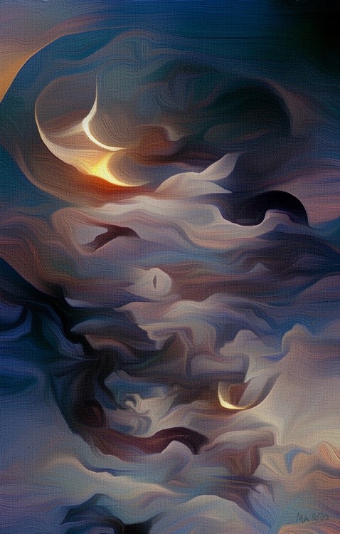 Cat Playing with the Moon
