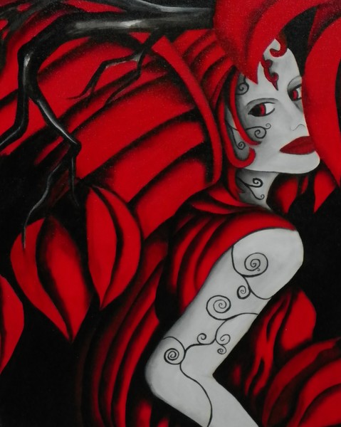 woman in red