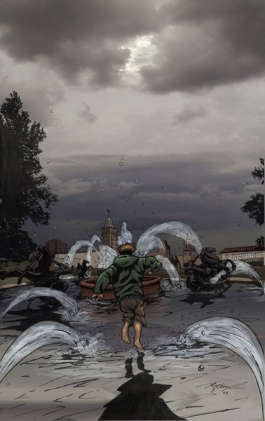  Boy in fountain