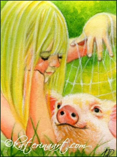 Along came a spider -ACEO 
