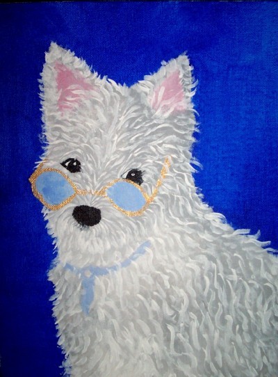 Westie Cool Jay Dog art Painting