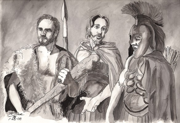 AllegoryDrawing1-War takes a stroll with his broth