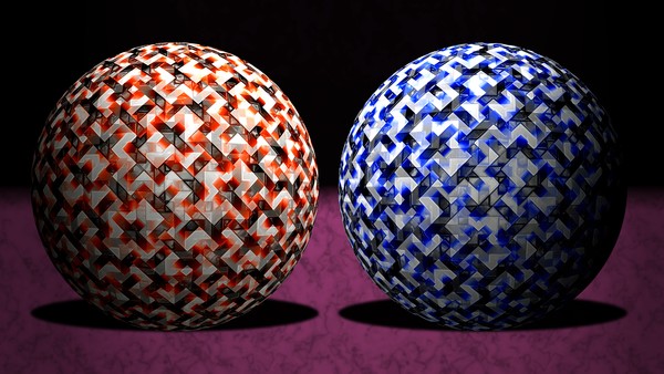 Orange and Blue Spheres