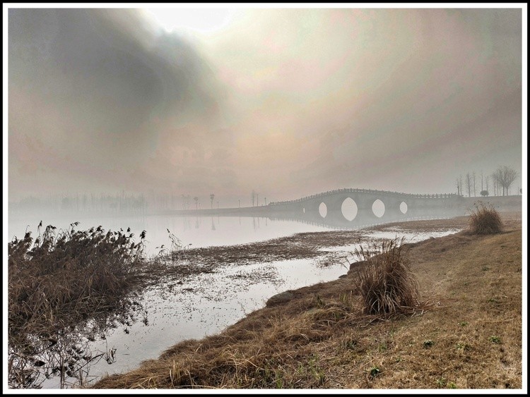 foggy bridge