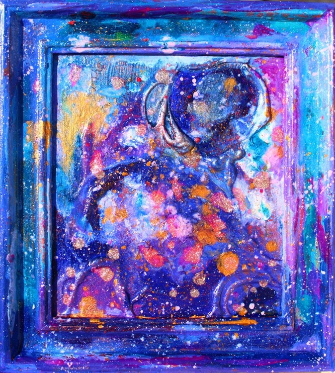 the night sky full of stars flowing in a cosmic valley