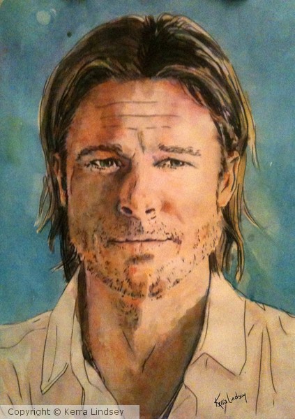 PMP Celebrity Challenge:Brad Pitt in watercolor