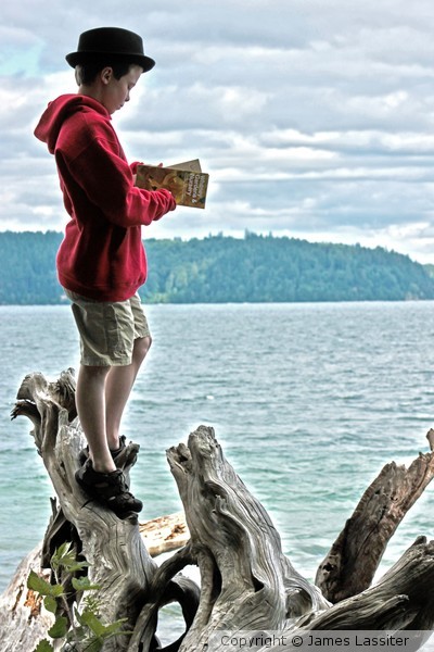 Boy on a stump