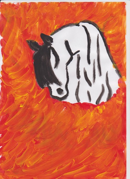 horse in fire