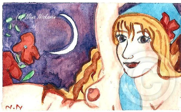 Goddess Aphrodite Watercolor Artist card