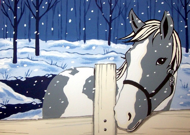 Pinto In Snow