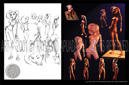Lady Character Design and 12 inch Sculpture
