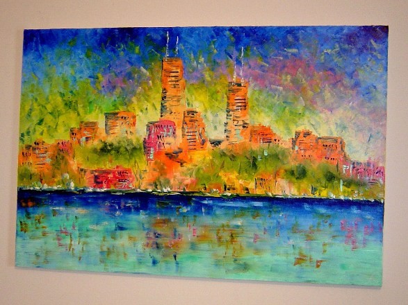 Sunrise over Chicago   36x24