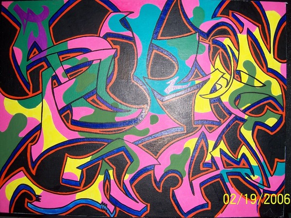 Crazy blotted tag