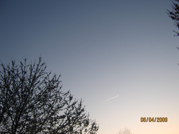 Sunrise and airplane