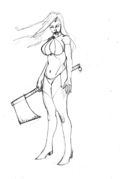 lady death still carrying a big axe...
