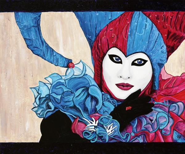 Pink and Blue Carnival Jester