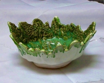 Spring Green Hand Sculpted Candy Dish