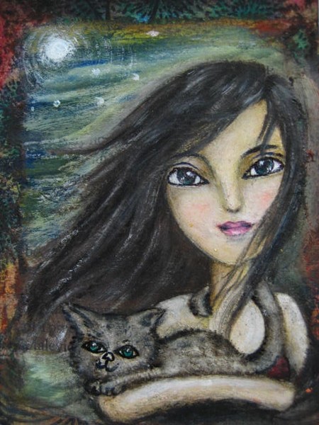 a girl & her cat