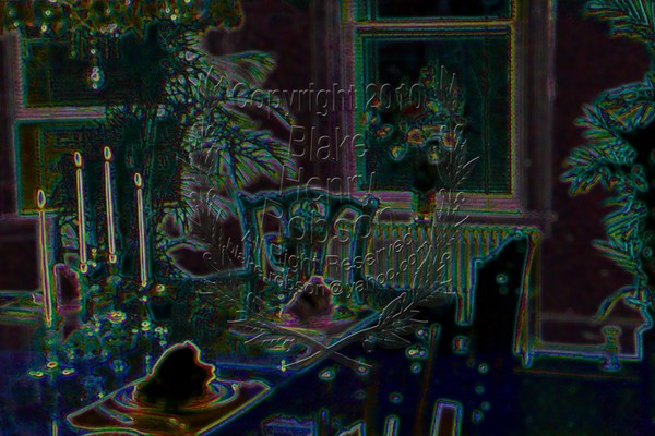 Victorian Master Dinning Room Candles & Flowers