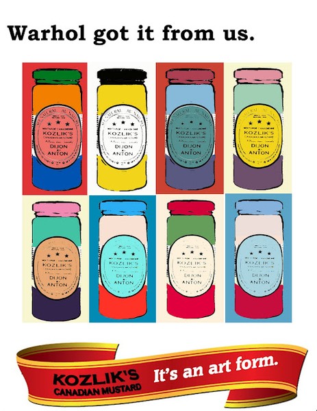 Warhol Print ad for Kozlik's Mustard