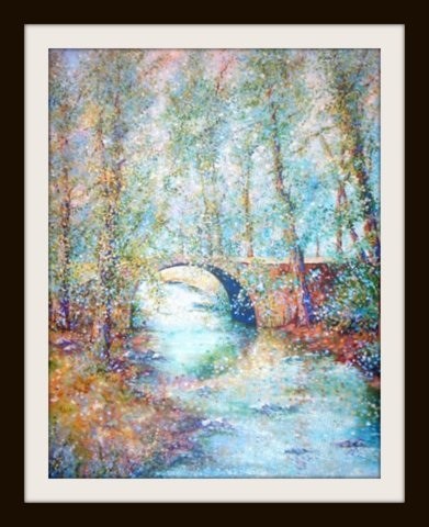 Pine creek crossing oil on linen 