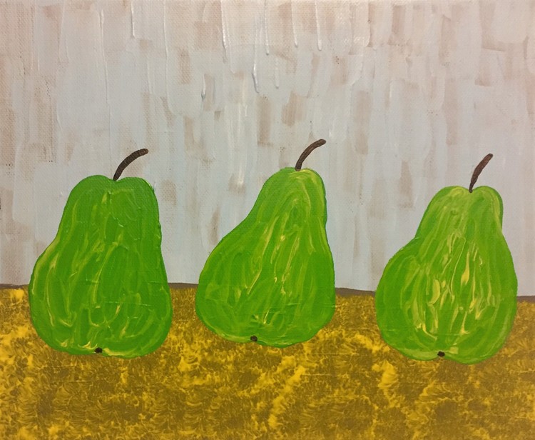 Three pears on the table