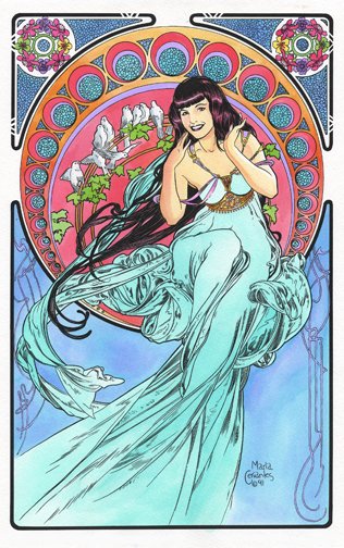 Betty Page:Mucha style