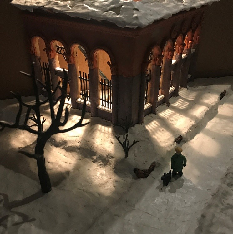 Ruin in the park, plasticine, carboard, 50x35x19,5cm
