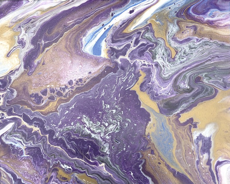 Satellite 11,  Acrylic pour paintings , Fluidic Art