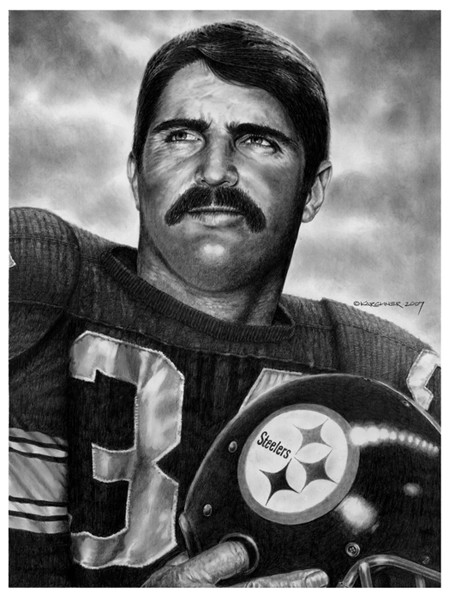 STEELER--ANDY RUSSELL by WESTERN ARTWORK By Denny Karchner 