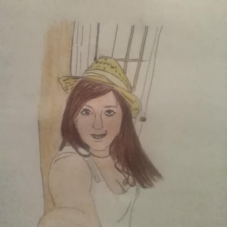 girl coloured pencils portrait # 2