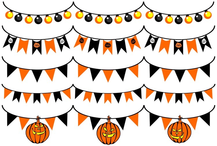 Flags and pumpkins