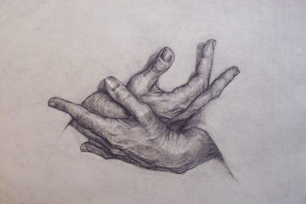 Hands charcoal Study