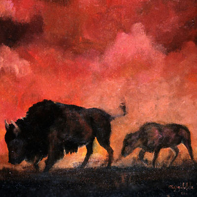 Dusk Red Bison
