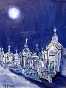 Moonlit Cemetery