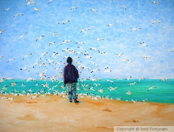 Mar de Esperança, com gaivotas