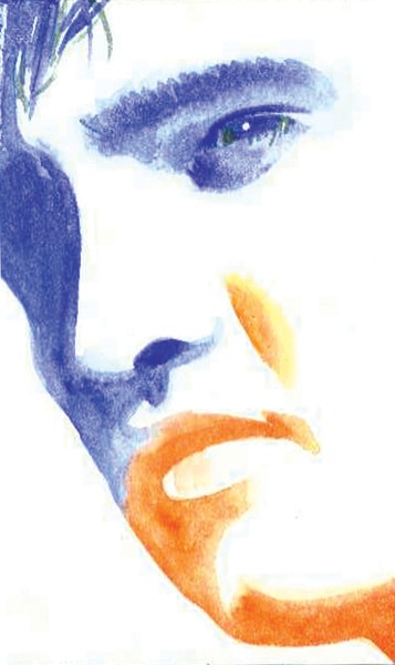 Elvis in blue and red