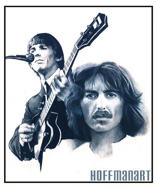 George Harrison charcoal WIP