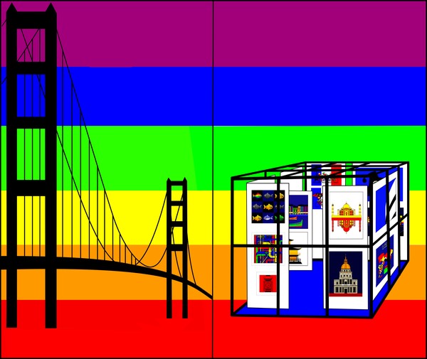 Cube in San Francisco symbolized by Golden Gay