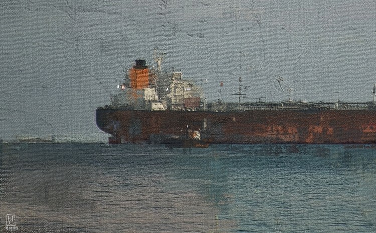 tanker waiting for oil. detail