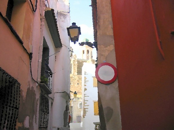 Callejuela en la ciudad ampurdanesa de Figueres.Ca