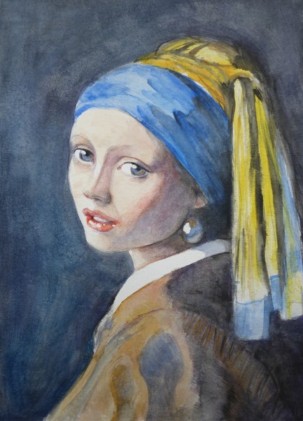 portrait of a girl with the pearl earring by Anna Lo Bello | ArtWanted.com