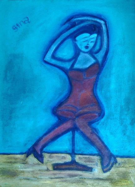 A woman in corset