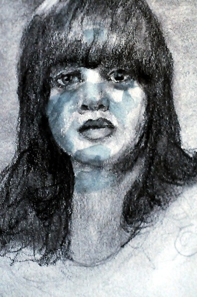Pencil drawing of girl