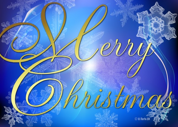 Glowing Snowflakes Christmas Card