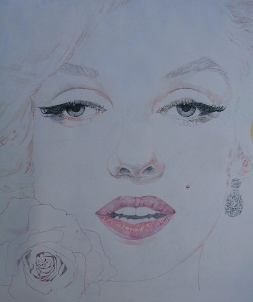 Marilyn With Rose (detail)