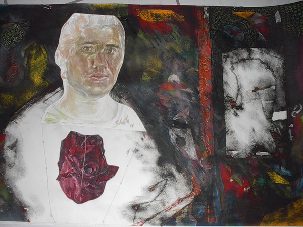 Autorretrato con rosa