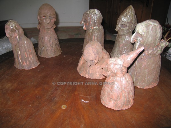Sculpture: Terra Cotta, painted with Mixed Glazes